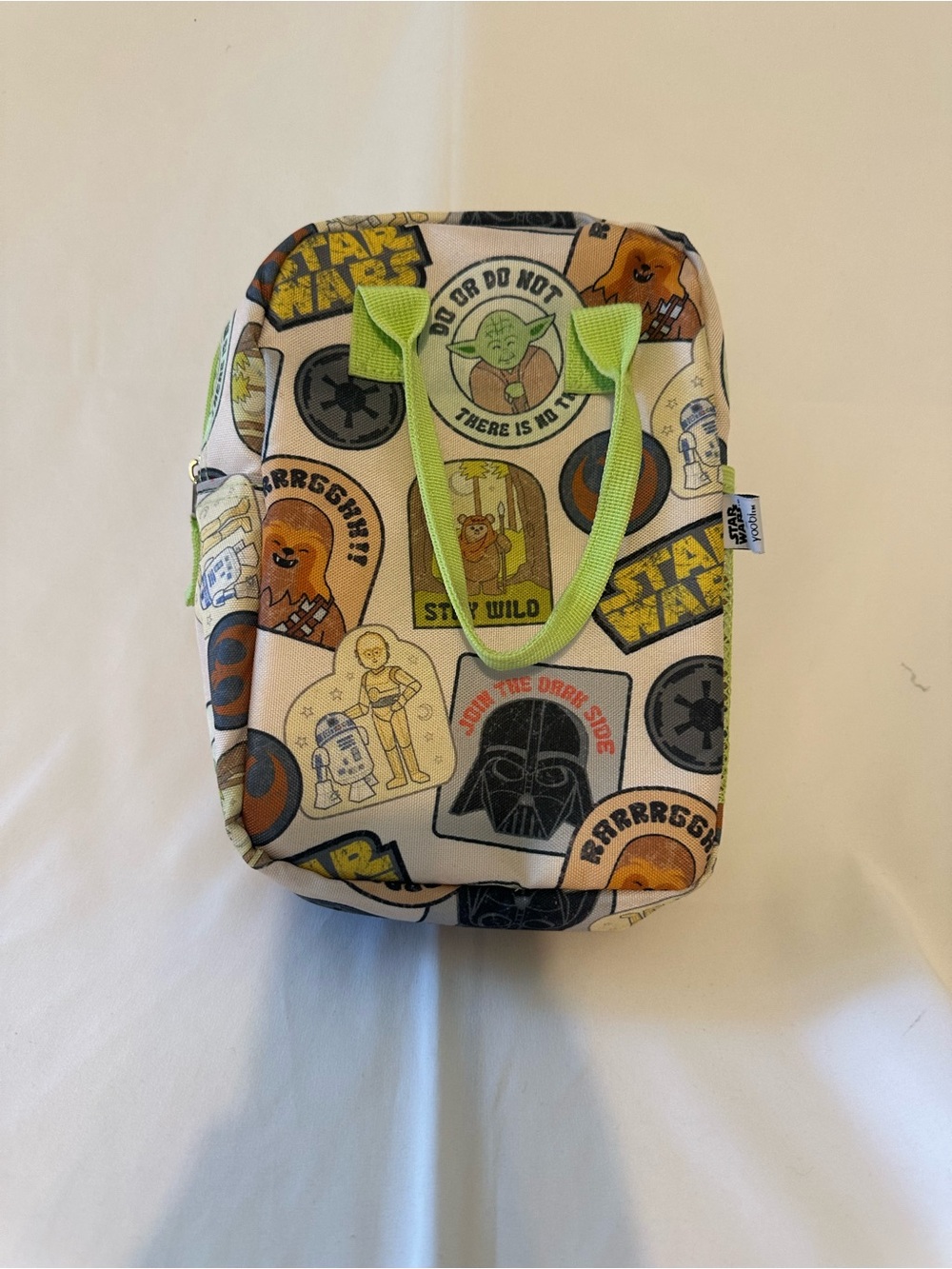 Star Wars Patches Lunch Bag Tote Yoobi Yoda R2D2 Chewbacca C3PO Darth Vader Ewok